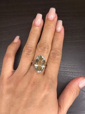 Stunning Silver Faceted green amethyst